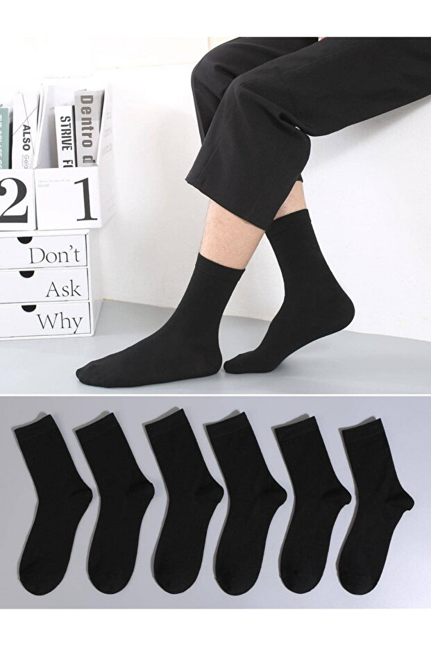 6 Pack Plain Men's Socks - 4