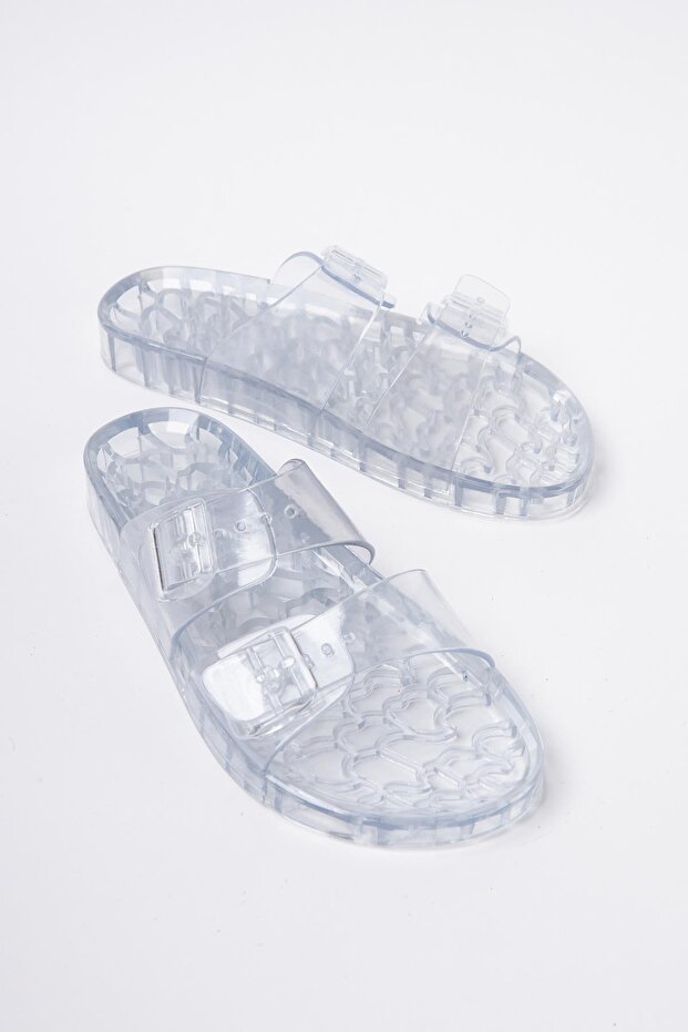 Summer Women's Jelly Transparent Glass Flat Slippers-Mstb188-Cm