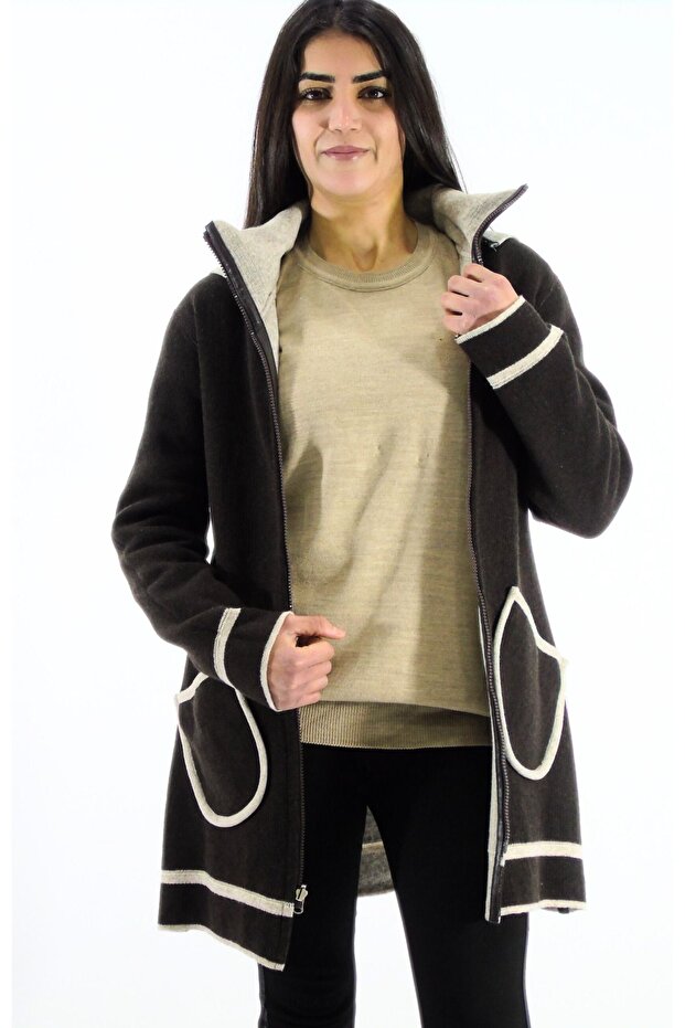 Lams Kapüşonlu Çift Taraflı Ceket - 3