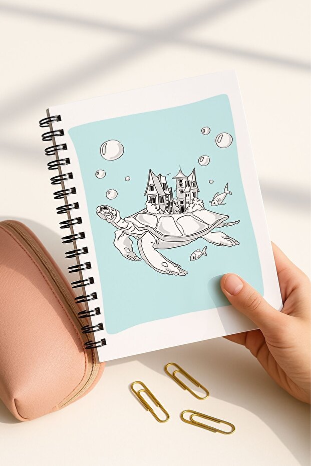 Spiral Checkered School Notebook Set, A5 Size 50 Sheets 100 Sheets Set of 4, Denizli Set - 7