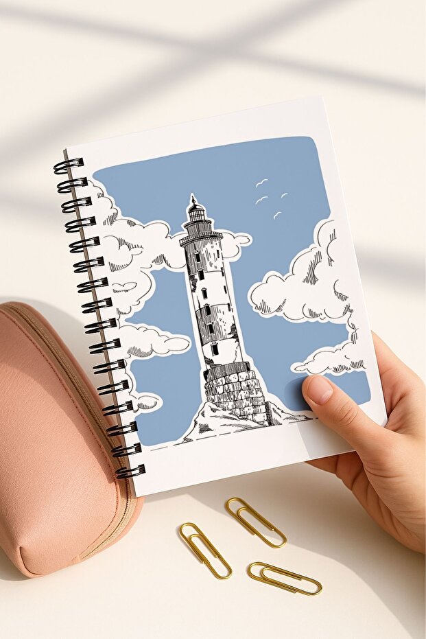 School Notebook Set with Spiral Line, A5 Size 50 Sheets 100 Sheets Set of 4, Denizli Set - 4