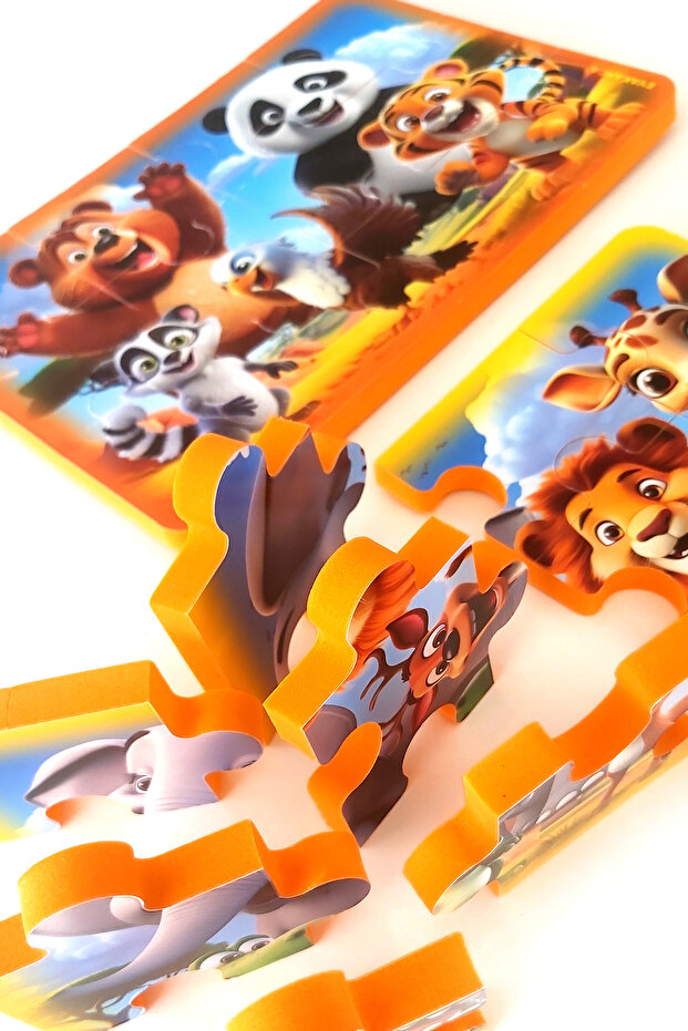 12 Parçalı 4 Adet Kalın Çocuk Puzzle Yapboz - 6