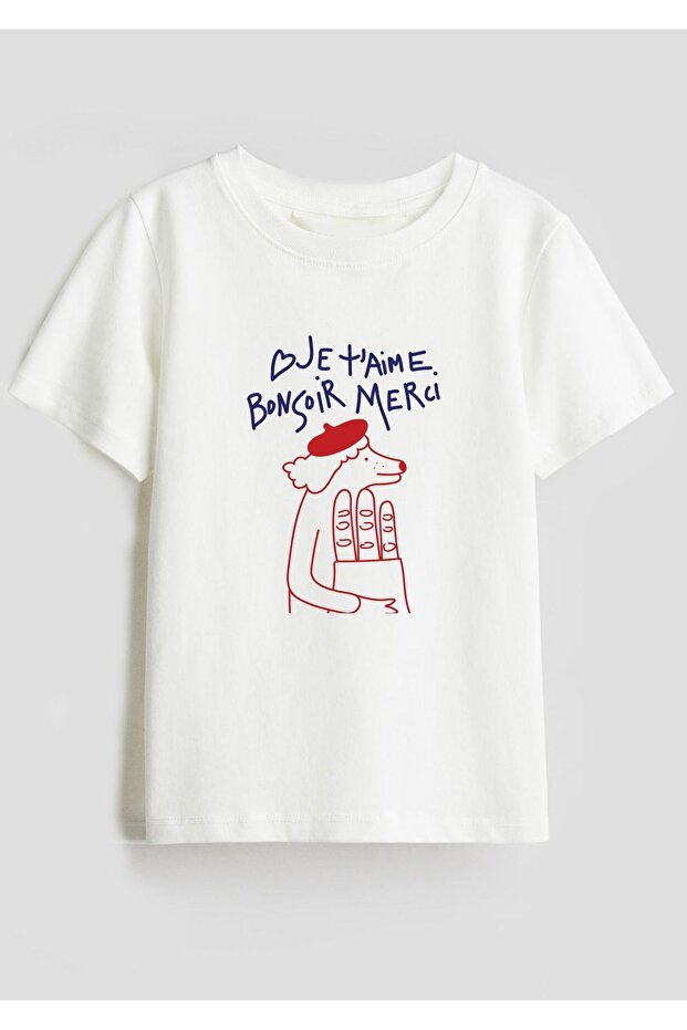 Unisex Children's Printed Cotton Fabric T-shirt