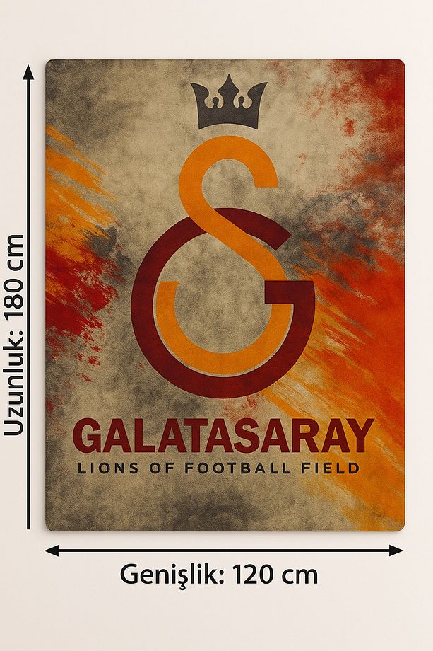 Taraftar Genç Odası 3’lü Set - Halı + Fon Perde (Çift Kanat) Plaj Havlusu Hediyeli - 3