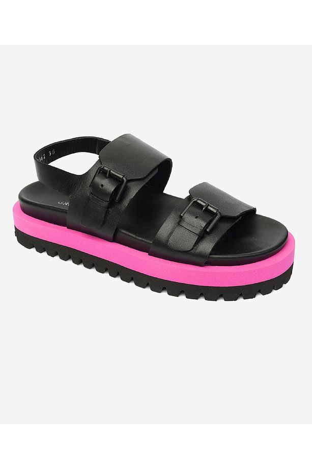 Kadın Siyah Hakiki Deri Sandalet 4Y2AS59062 - 1
