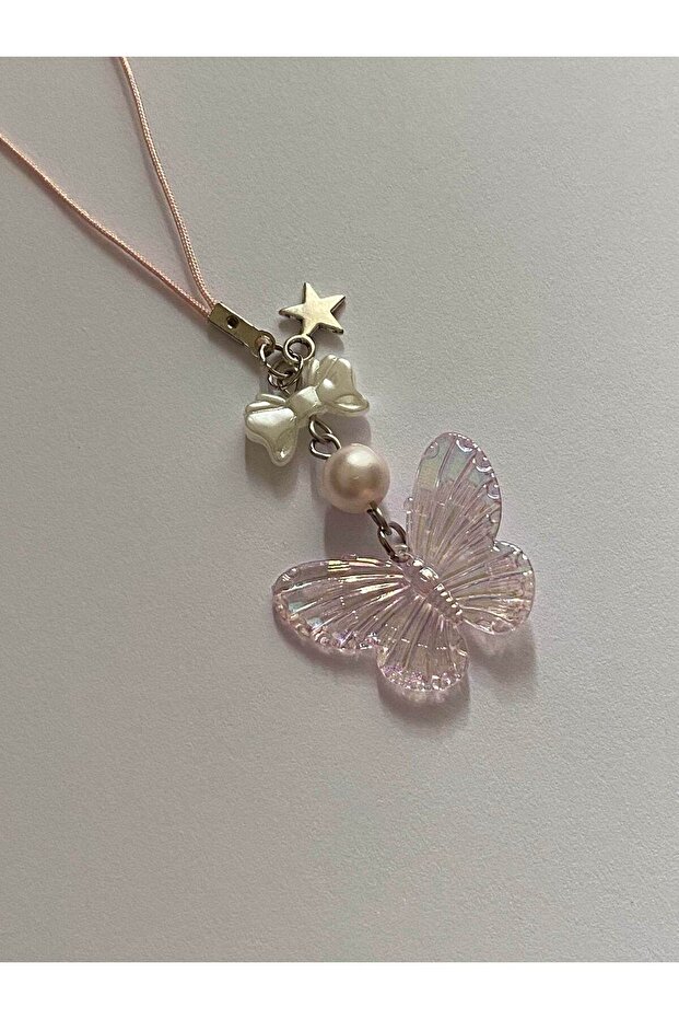 Soft Pink Butterfly Y2K Fairycore Phone Charm
