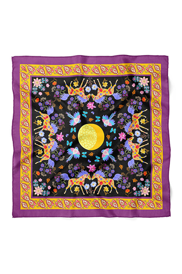Horse and Bird Pattern Scarf Bandana 50 X 50 cm