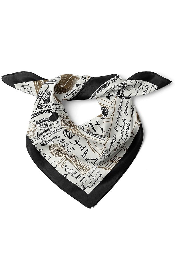 Mısır Motif Desen Bandana Fular 50x50 Cm - 1