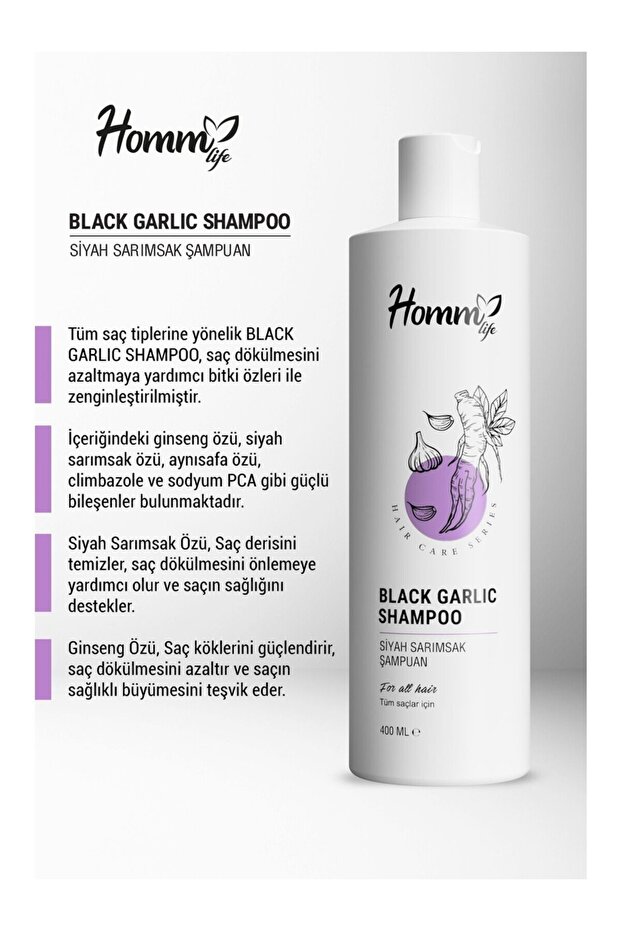 DenEs Life Homm Bitkisel Siyah Sarımsak Şampuan - 3