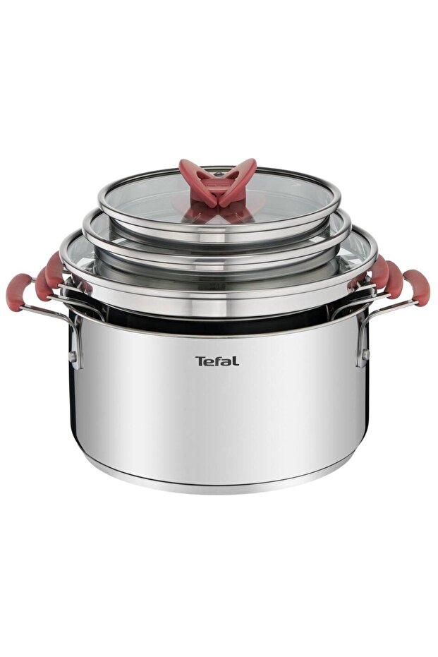 Optispace İndüksiyon Tabanlı 6 Parça Çelik Tencere Seti - 1