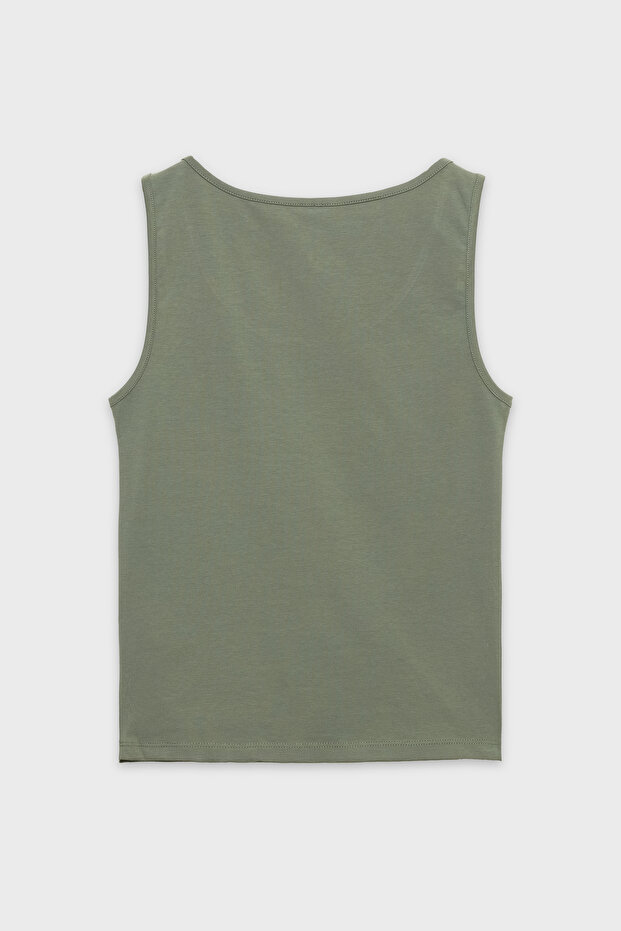 Slim Fit U Yaka Basic Atlet - 4
