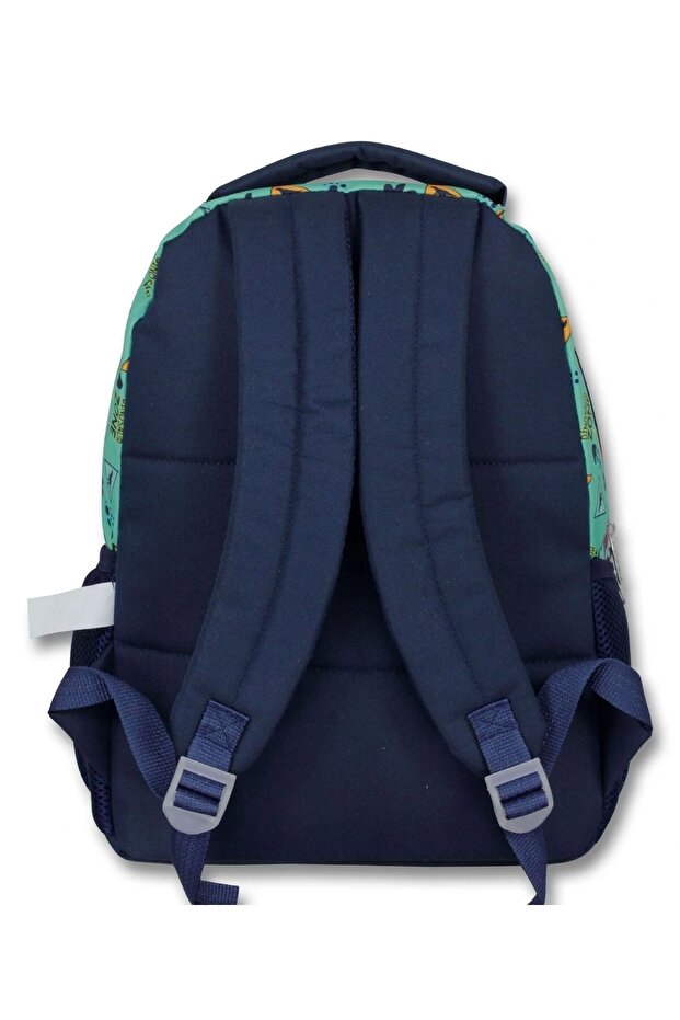 Cennec 5018 (Dinazor - Yeşil Lacivert - Erkek Çocuk) Okul Çantası - Dinazor Diş Detayı - 3