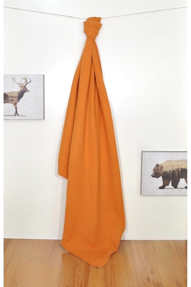 2’li Set Müslin Bebek Örtüsü | 100x100 Cm | %100 Pamuk | Kiremit & Tarçın | Hassas Ciltler Için - 3