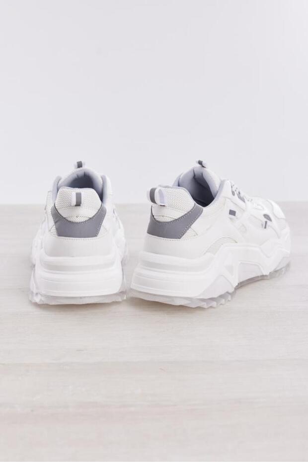 Bağcıklı Yüksek Taban Kadın Sneaker - 5