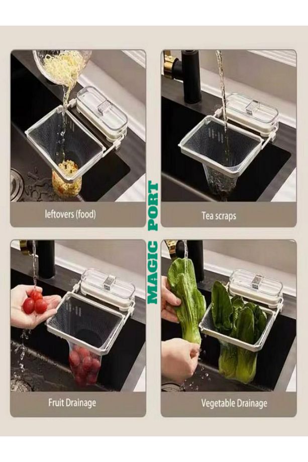 YENİ NESİL MODERN LAVABO SÜZGECİ VAKUMLU BEYAZ NOT :: 50 Adet File Hediyeli - 5