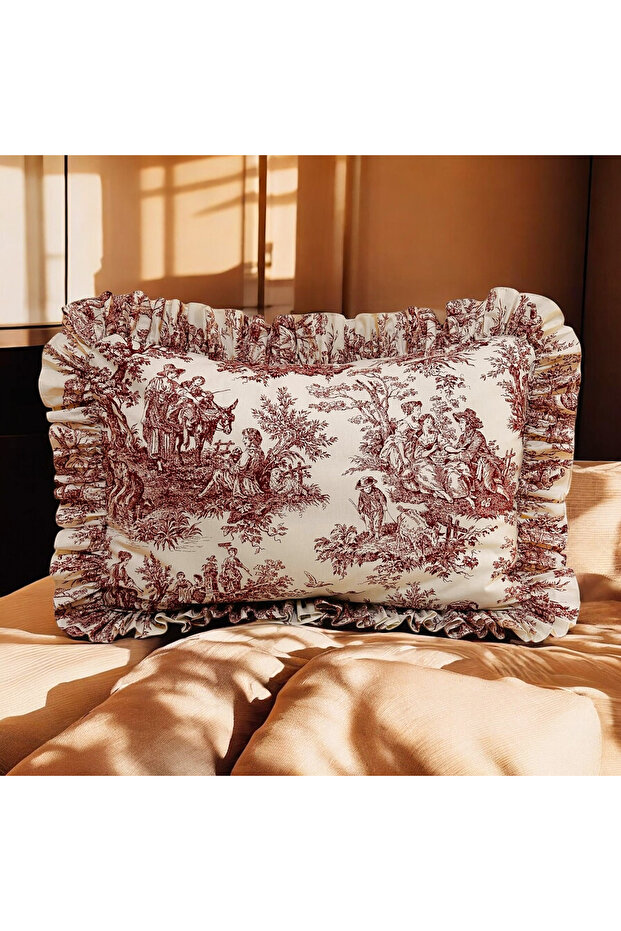 Ruffled Pillowcase Single French Country Style 2-Pack 50 x 70 cm