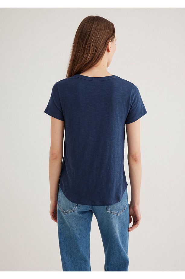 Lacivert Basic Tişört Regular Fit / Normal Kesim 1613075-70487 - 4