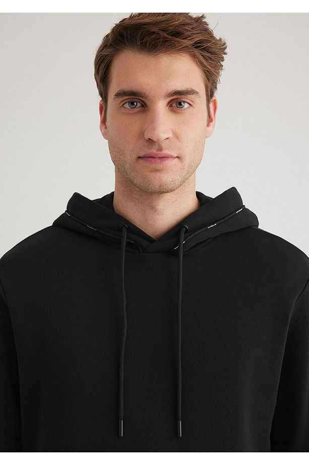 Kapüşonlu Siyah Sweatshirt 0S10330-900 - 6