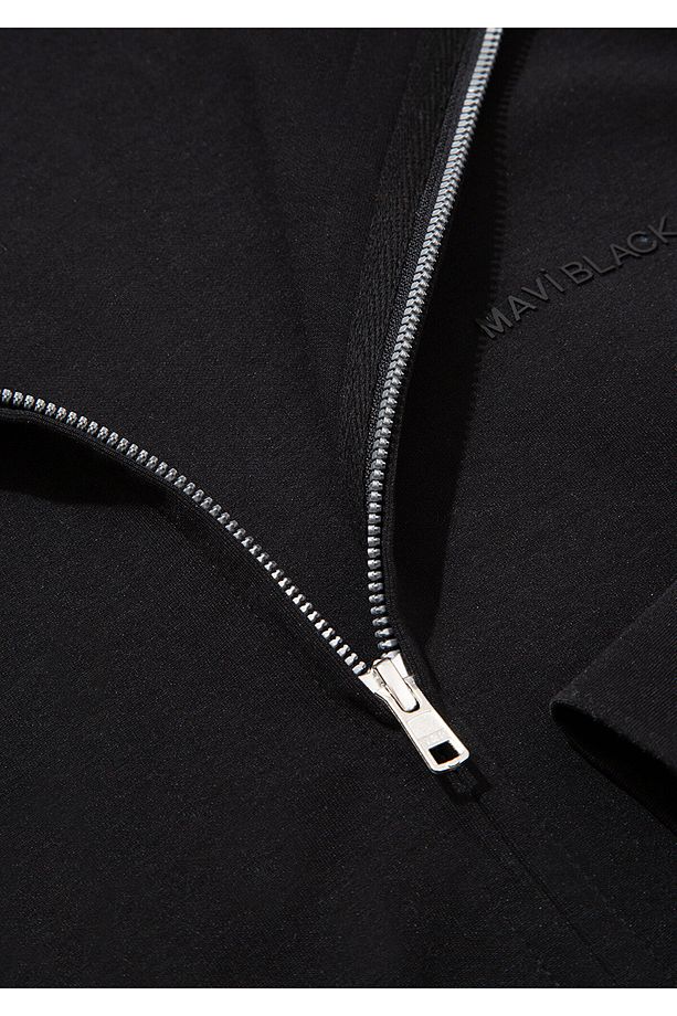 Yarı Fermuarlı Siyah Sweatshirt 0S10331-900 - 7