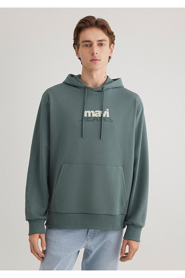 Logo Baskılı Yeşil Sweatshirt 0S10210-71577 - 4