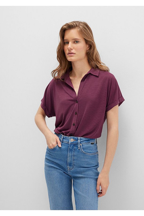 Lux Touch TENCEL TM Mor Modal Gömlek Regular Fit / Normal Kesim 168081-70664 - 1