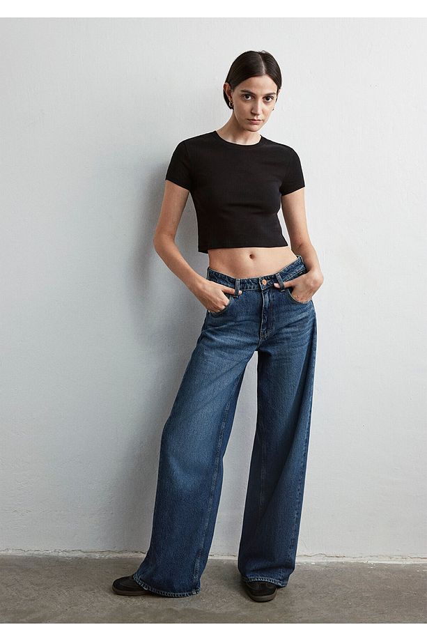 Siena Iconic Puslu Koyu Jean Pantolon 1010763-87748 - 1