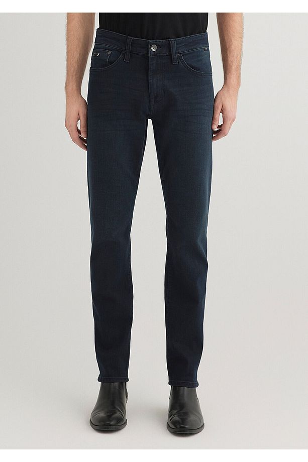 Jake Black Puslu Gece Mavisi Jean Pantolon 0042227245 - 4