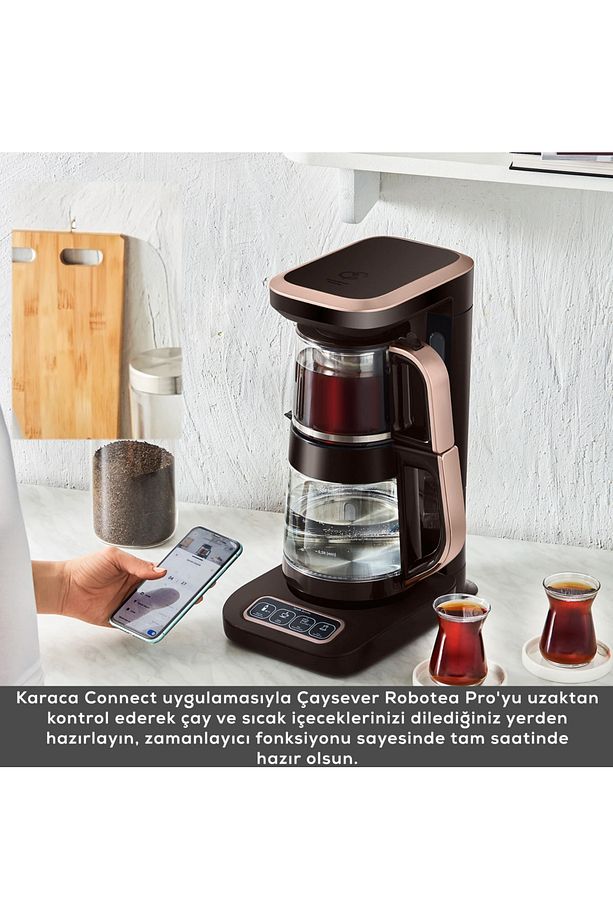 Çaysever Robotea Pro Connect 4'ü 1 Arada Wifi Android-apple Uzaktan Bağlantılı Cam Çay Makinesi - 7