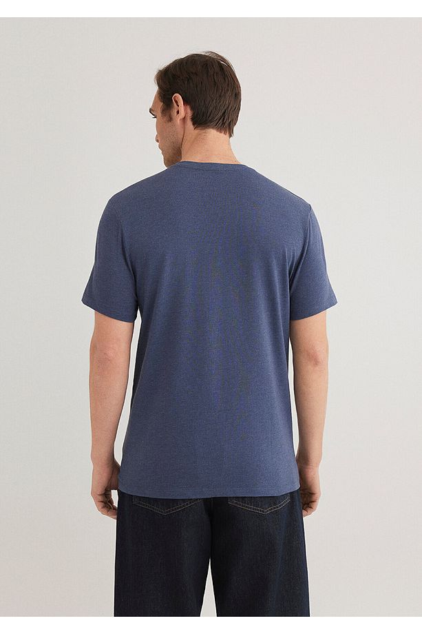Stretch V Yaka Basic Tişört Fitted / Vücuda Oturan Kesim 061748-18790 - 5