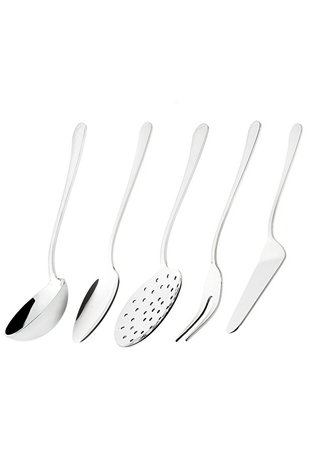 1601 Plain 5 Parça Servis Seti - 1