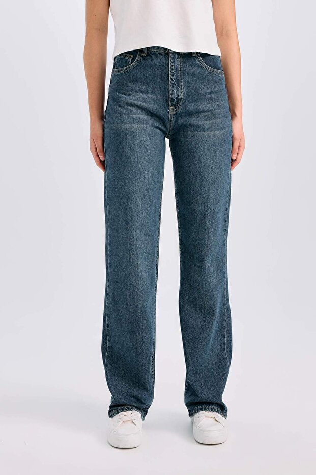 90S Wide Leg High Waist Long Jeans Washed Pants D5523Ax24Wn