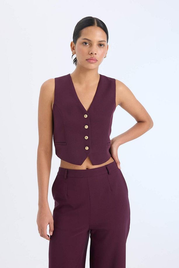Regular Fit V Yaka Blazer Yelek E2364AX24AU - 4