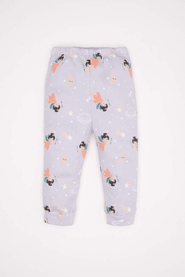 Kız Bebek Pijama Takım Desenli Uzun Kollu Üst Beli Lastikli Uzun Alt D3622A524WN - 2