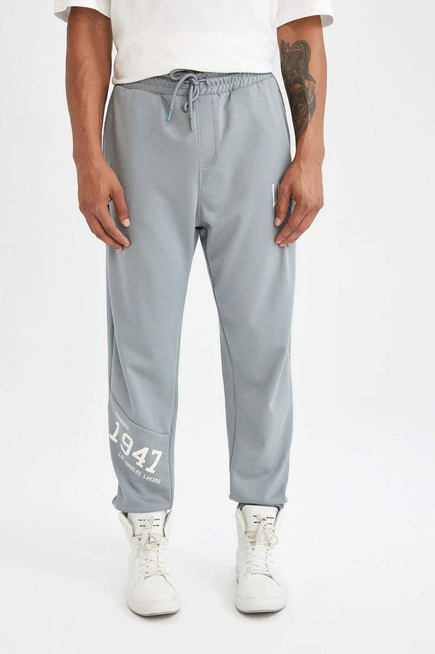 DeFactoFit Jogger Eşofman Altı NBA Los Angeles Lakers Standart Fit Skuba Dalgıç Kumaş Cepli Düz Paça - 4