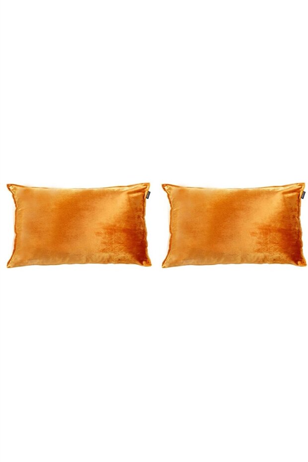 Orange 2-Piece Velvet Rectangular Throw Pillow Cover Set
