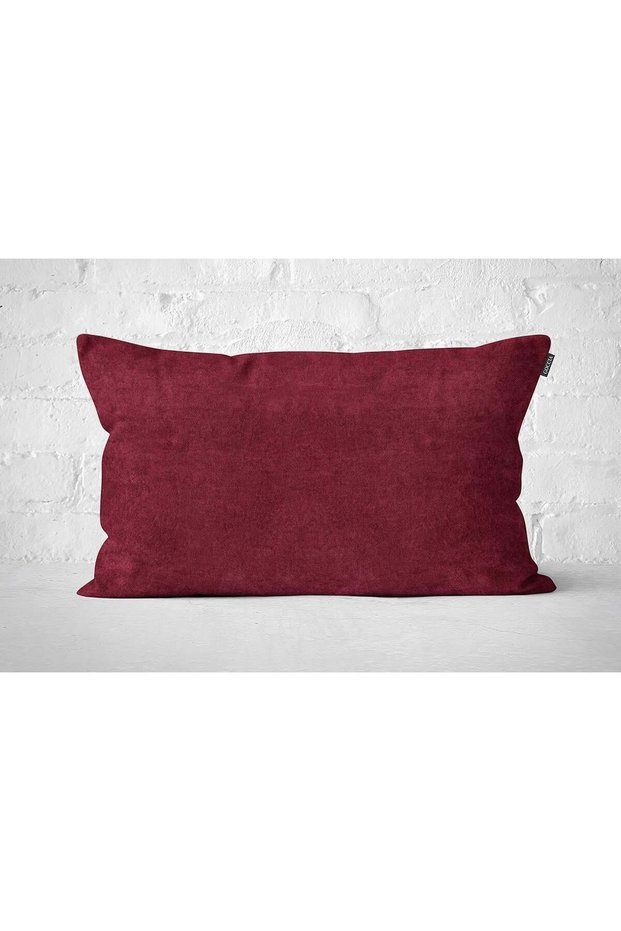 Single Velvet Textured Throw Pillow Cover Claret Red