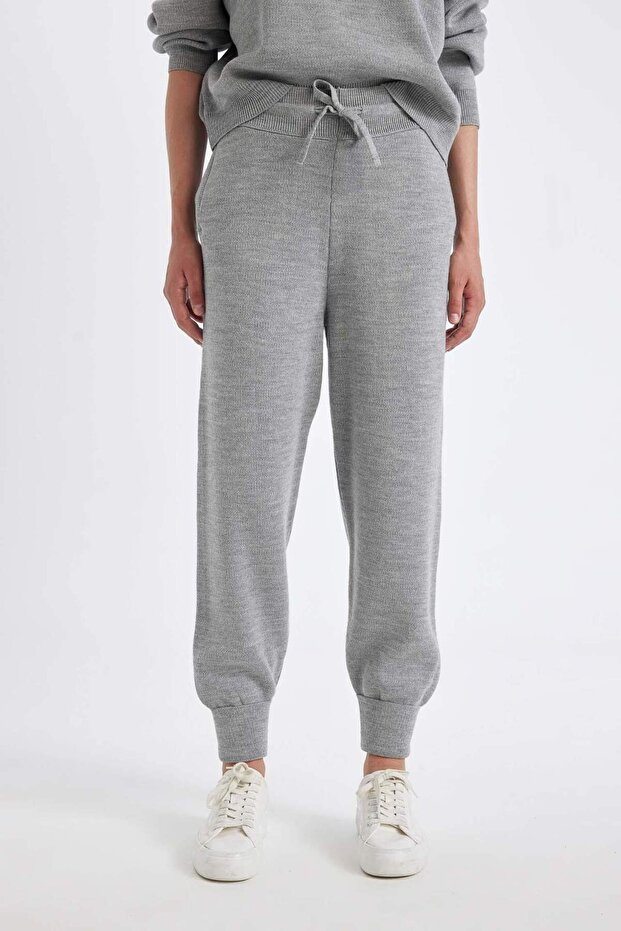 Jogger Triko Pantolon Cepli Basic Düz Beli Lastik Bağcıklı R1701AZ24WN - 4