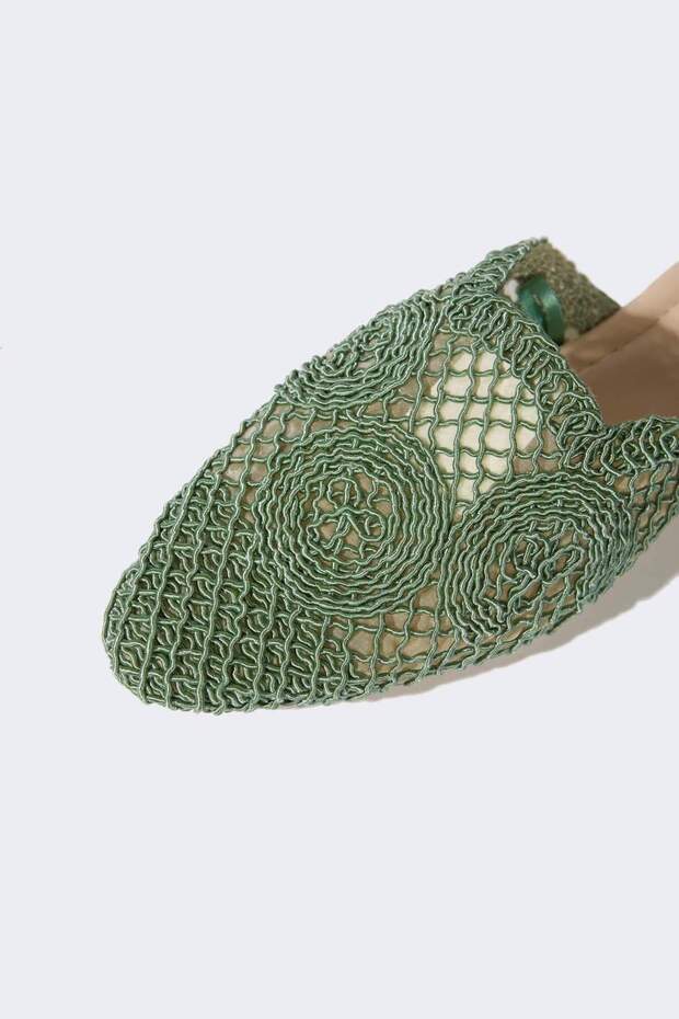 Kadın Düz Taban Hasır Görünümlü Terlik D5687AX24SM - 5