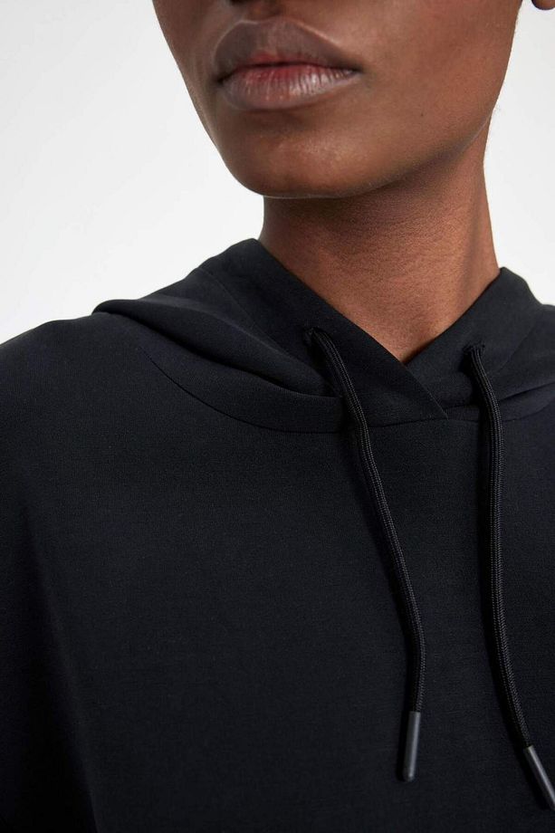 DeFactoFit Oversize Geniş Kalıp Modal Kapüşonlu Kanguru Cepli Sporcu Sweatshirt B5206AX24SP - 5