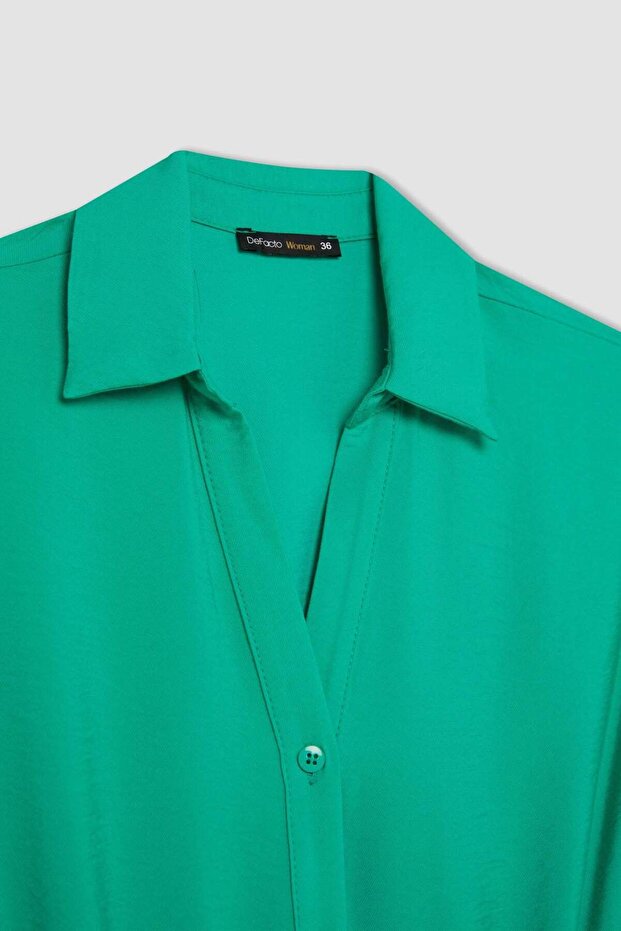 Regular Fit Gömlek Yaka Kısa Kollu Elbise D4055AXNS - 7