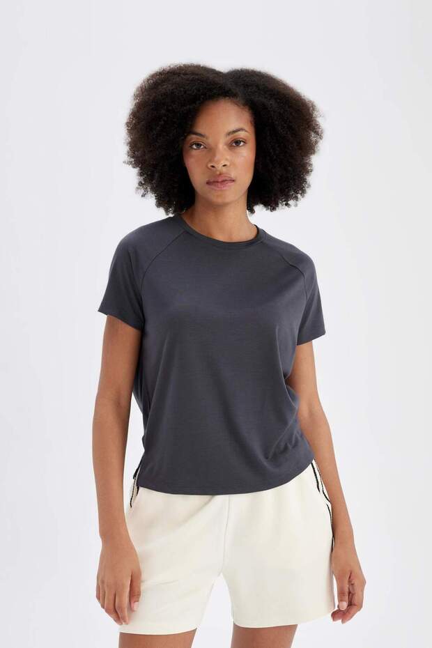 DeFactoFit Standart Fit Sporcu Kısa Paça Modal Şort D1279AX24HS - 6