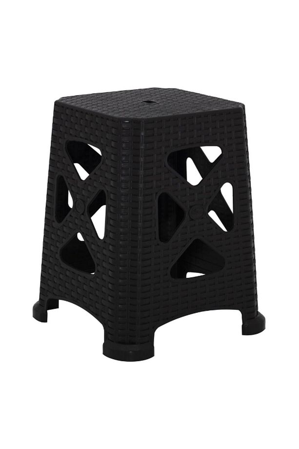 Sağlam Plastik Elit Rattan Büyük Tabure Kahverengi (1 ADET) - 2