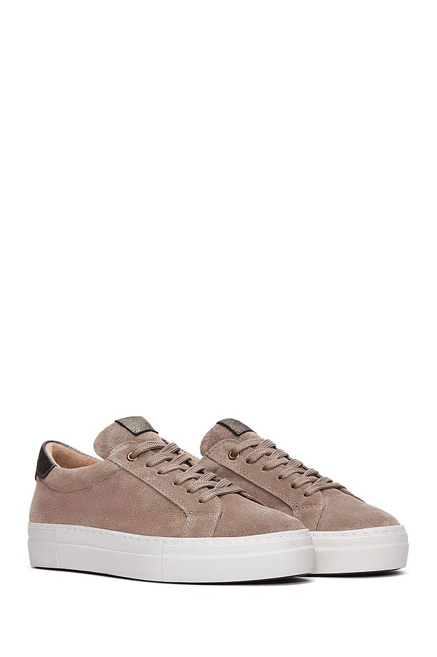 Kadın Vizon Bağcıklı Kalın Tabanlı Süet Deri Sneaker 25AFD370010 - 3
