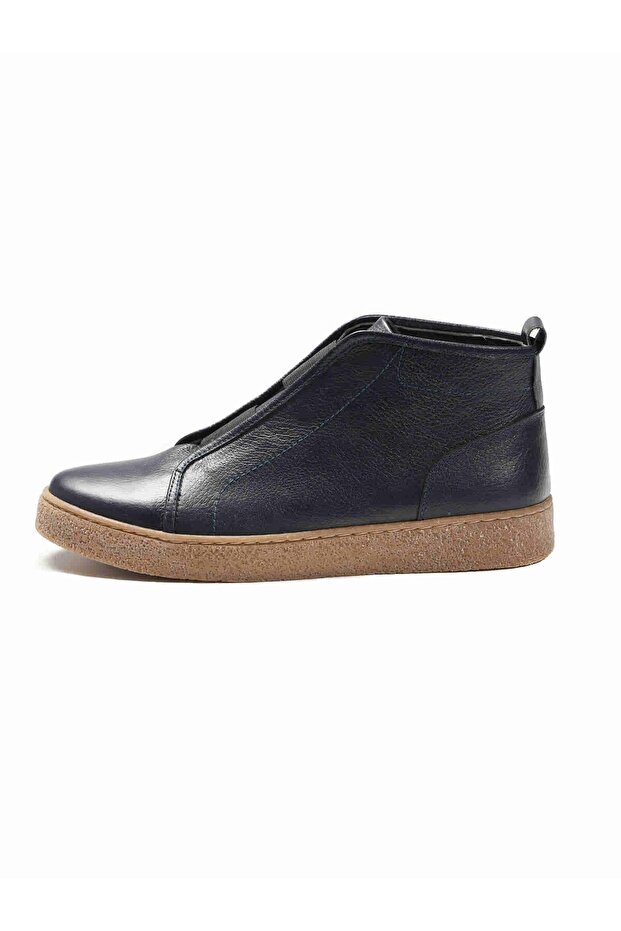 Navy Blue Men's Flat Boots