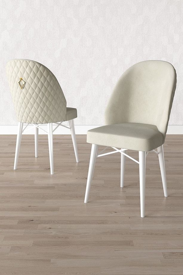 Calvin Beyaz Mermer Desen 80x132 Mdf Açılabilir Mutfak Masası Takımı 6 Adet Sandalye - 4