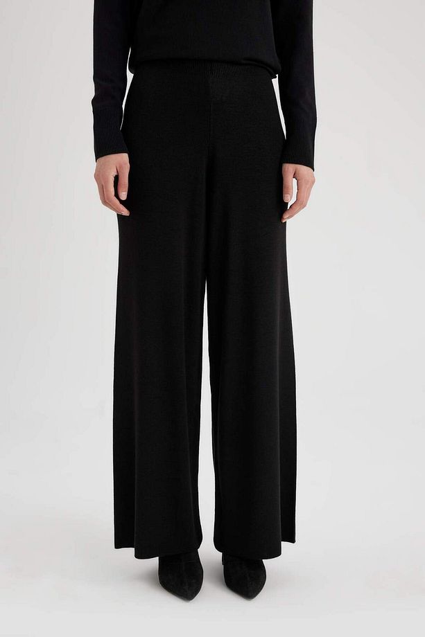 Relax Fit Triko Pantolon Basic Düz Beli Lastikli Geniş Paça V0088AZ24AU - 4
