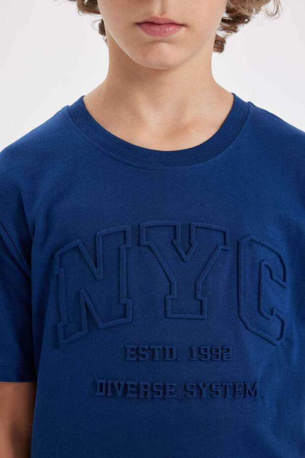 Erkek Çocuk 2li Takım Baskılı Kısa Kollu Tişört Üst Belli Lastikli Şort Alt D1161A824HS - 4