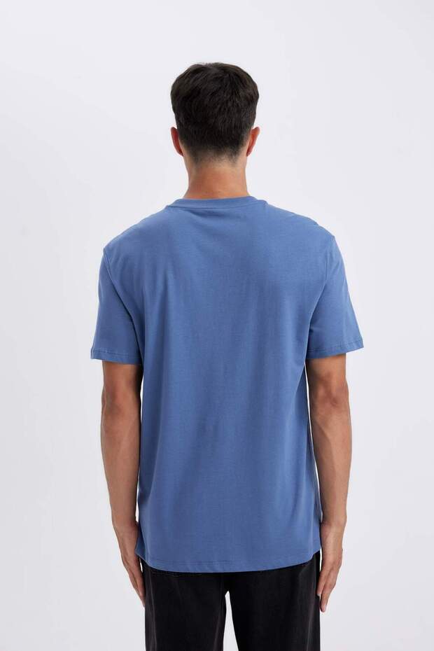 New Regular Fit Bisiklet Yaka Basic Düz %100 Pamuk Kısa Kollu Tişört V7699AZ23SP - 5