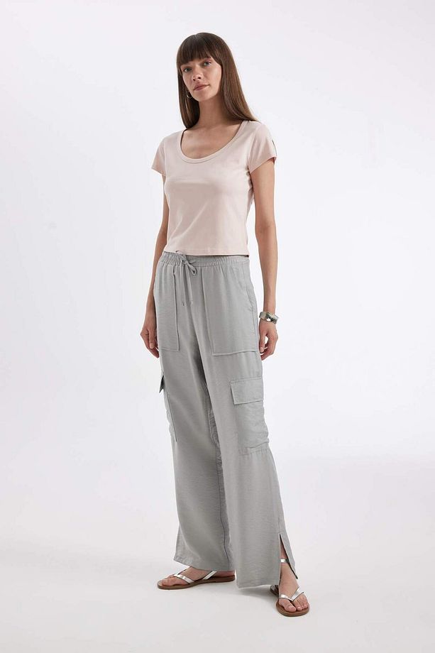 Regular Fit Bisiklet Yaka Penye Basic Düz Kısa Kollu Tişört D4455AX24HS - 2