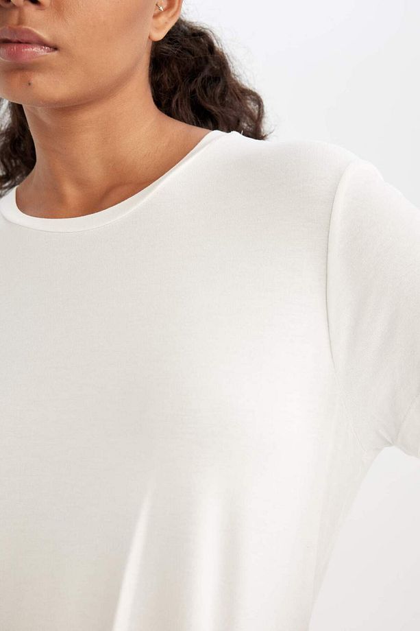 DeFactoFit Standart Fit Bisiklet Yaka Sporcu Basic Düz Kısa Kollu Tişört D1904AX24HS - 6
